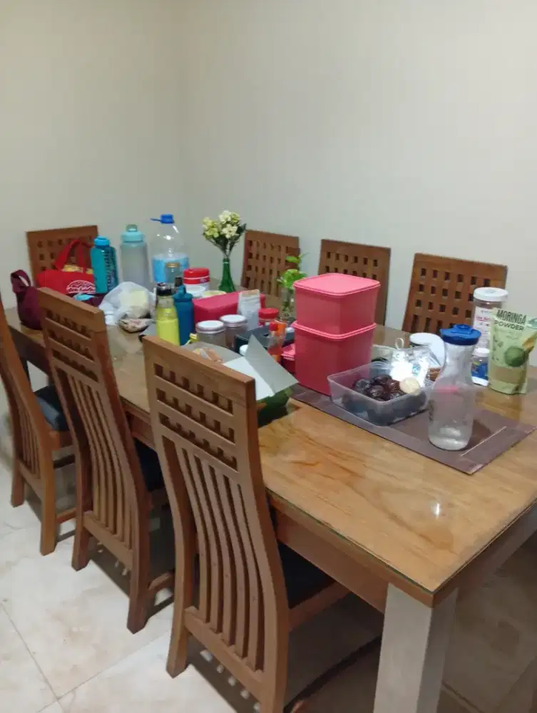 Meja Makan Kayu Jati Minimalis, Lukisan 3 Dimensi, Dan Sketsel Jati