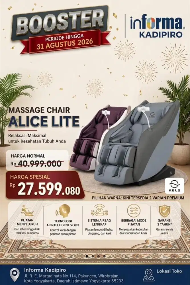 Massage chair / kursi pijat elektrik kels by informa