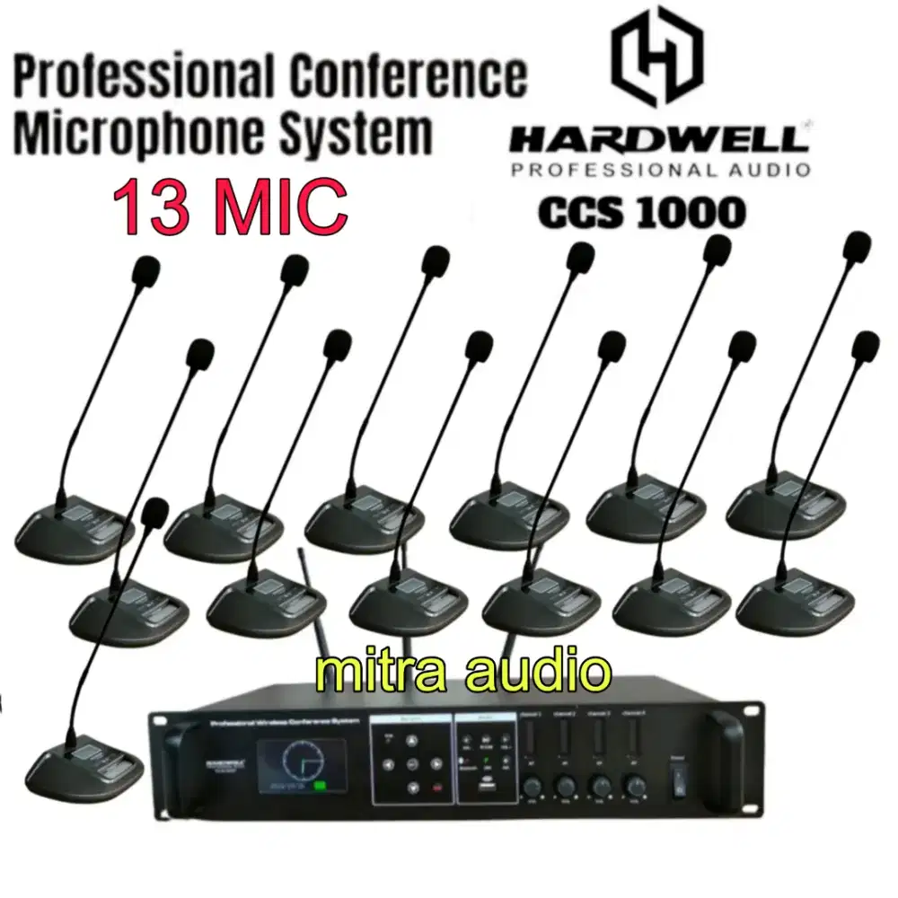 Paket mic meja wireless conference hardwell ccs 1000 isi 13 mic