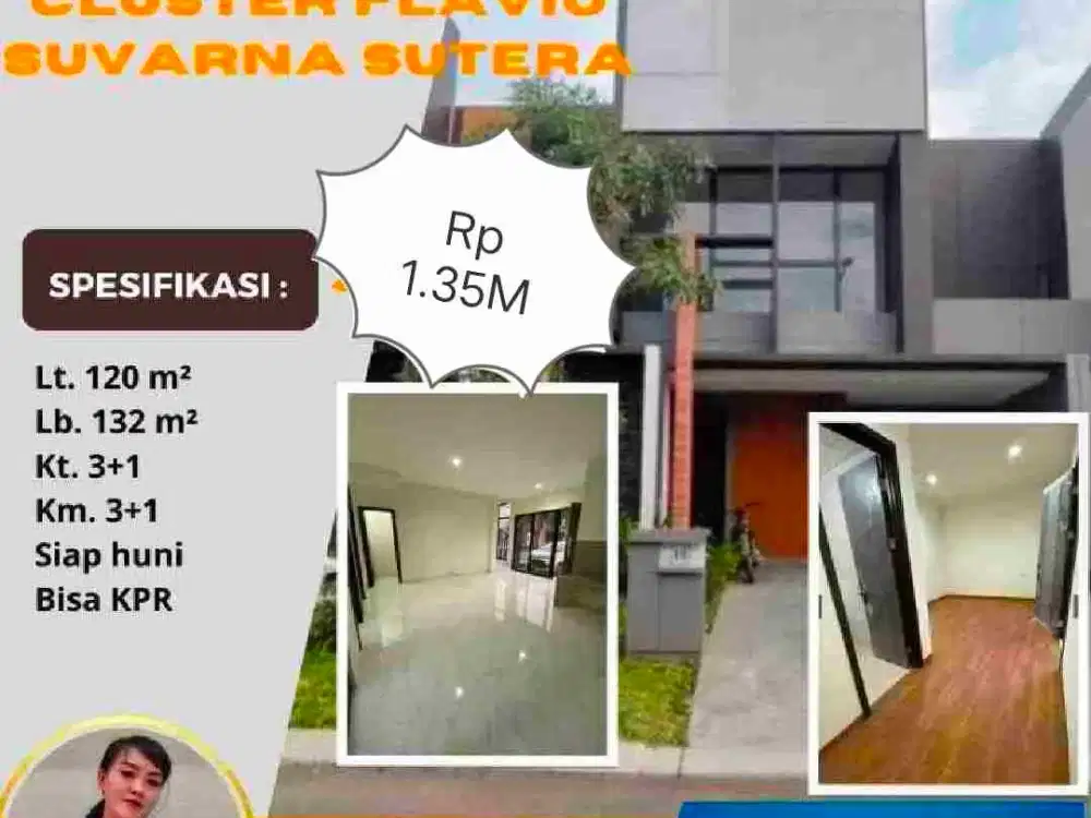 Rumah Murah Dekat Sekolah 1.35M Flavio 120 Suvarna Cikupa Tangerang
