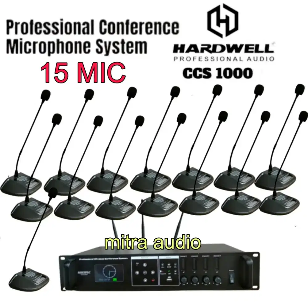 Paket mic meja wireless conference hardwell ccs 1000 isi 15 mic