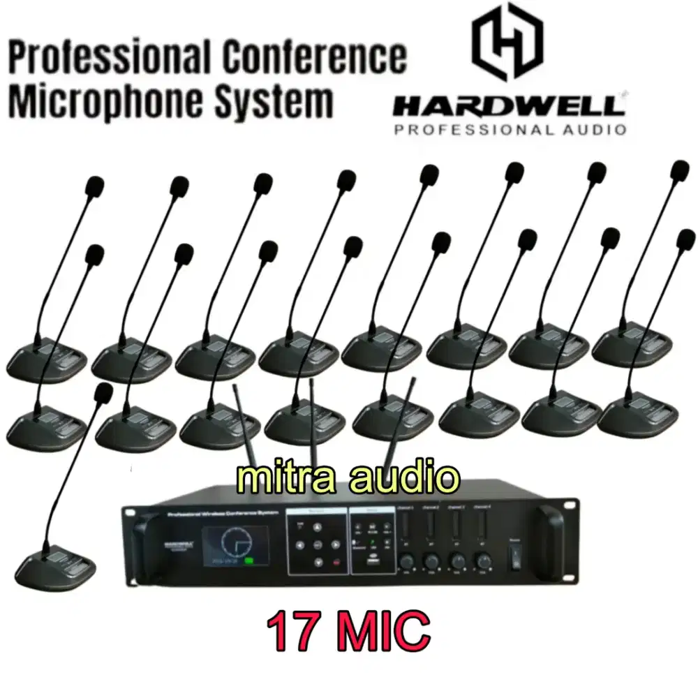 Paket mic meja wireless conference hardwell ccs 1000 isi 17 mic