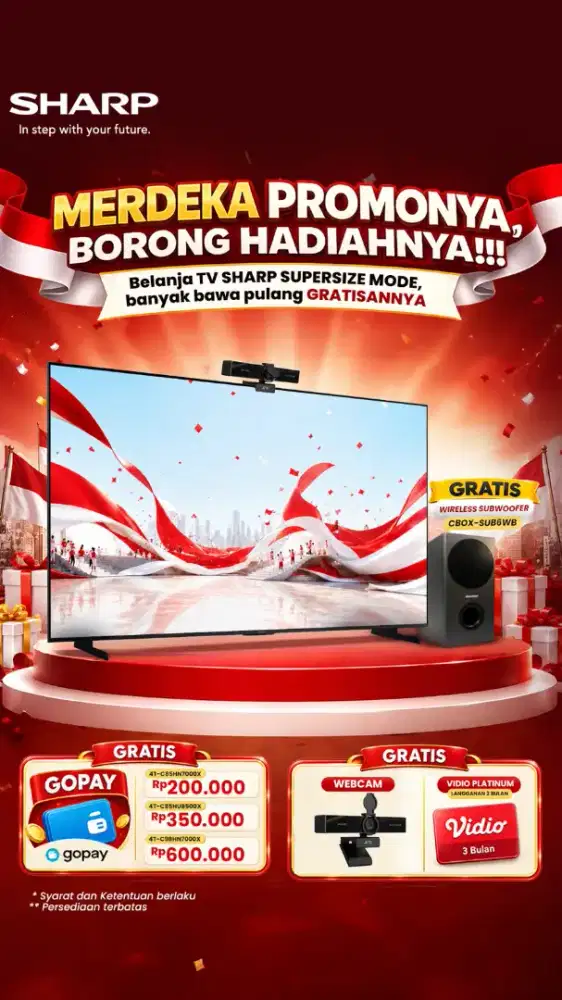 Belum tv 55 inc ke. Atas free wireles woofer