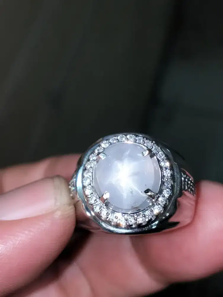 Star White Sapphire Safir Srilanka Kristal 5.62 ct