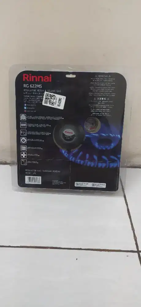 Regulator Meter dan Selang Gas merk Rinnai RG 622ms