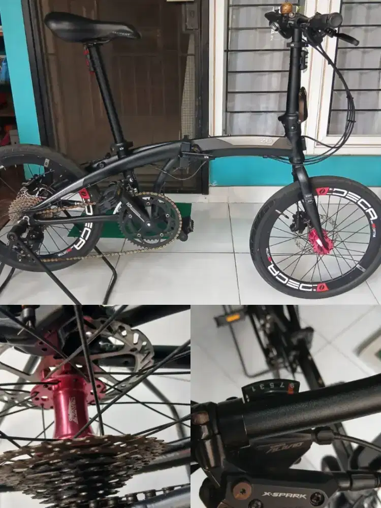 Sepeda lipat ecosmo z8 upgrade 9speed freehub raze tawon