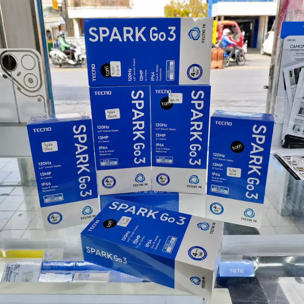 Tecno Spark Go 3 4+4/64gb resmi segel promo