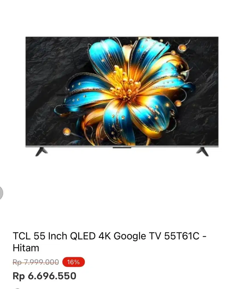 TCL GOOGLE TV 4K 55inci