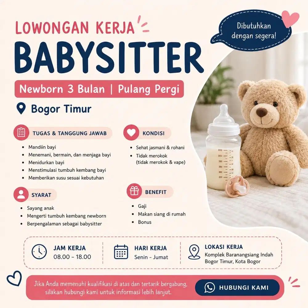 Dibutuhkan Baby Sitter Newborn Pulang Pergi