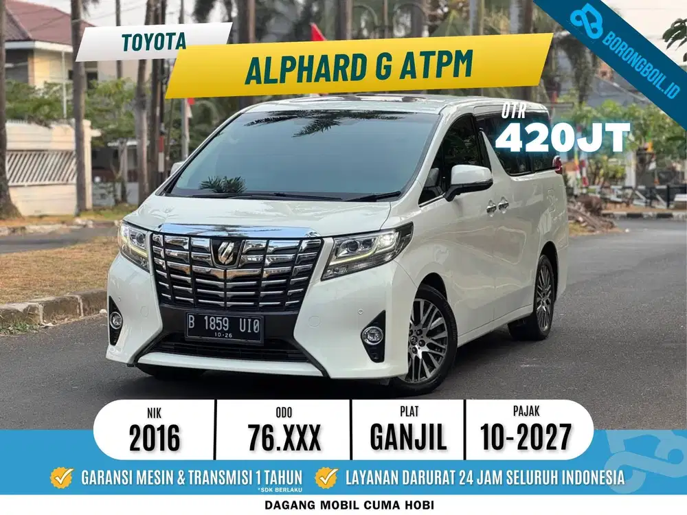 [PAJAK PANJANG] TOYOTA ALPHARD G 2.5 ATPM 2016