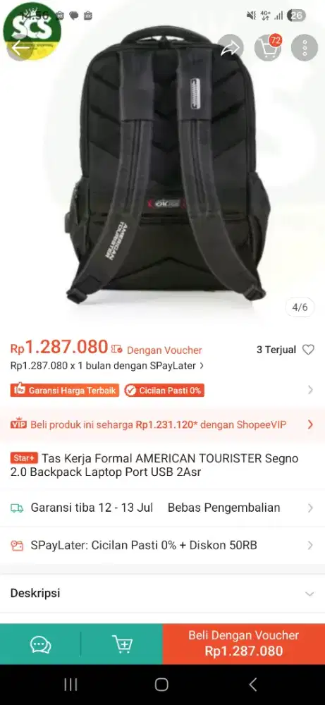 Tas backpack american tourister