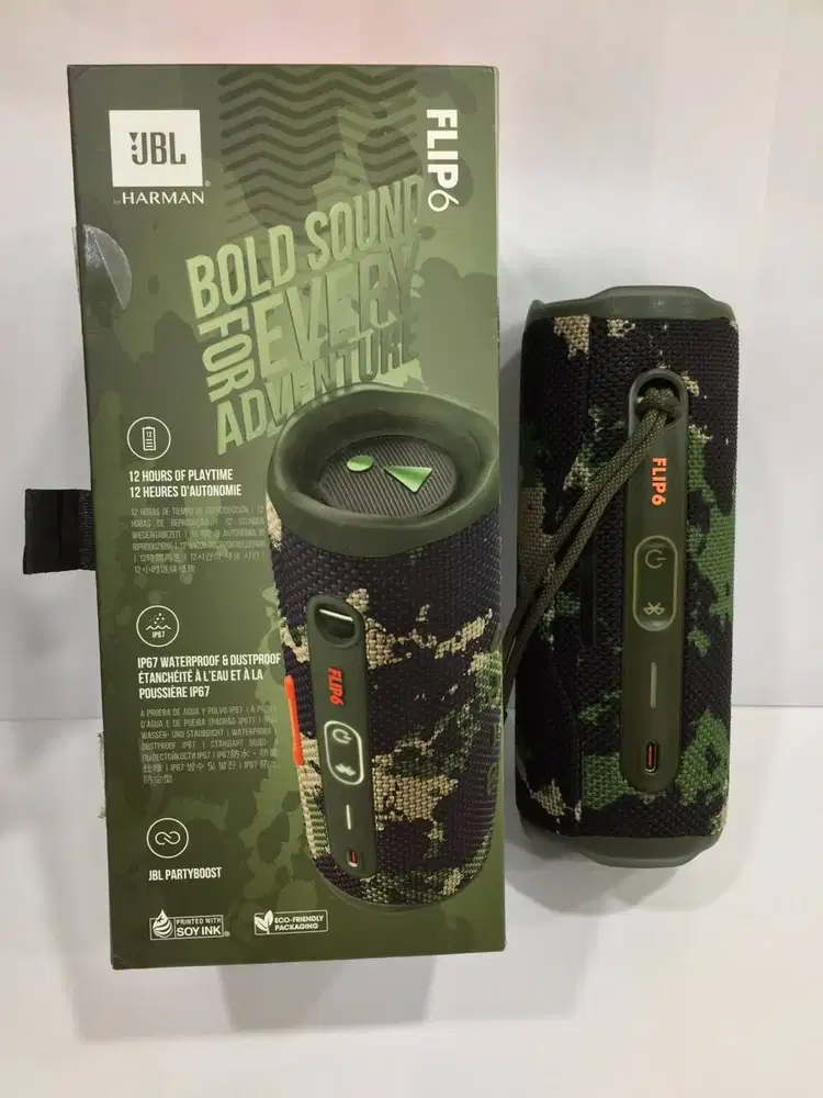 Speaker Bluetooth JBL Flip 6 Squad Camo -Warna Favorit - 100% Original