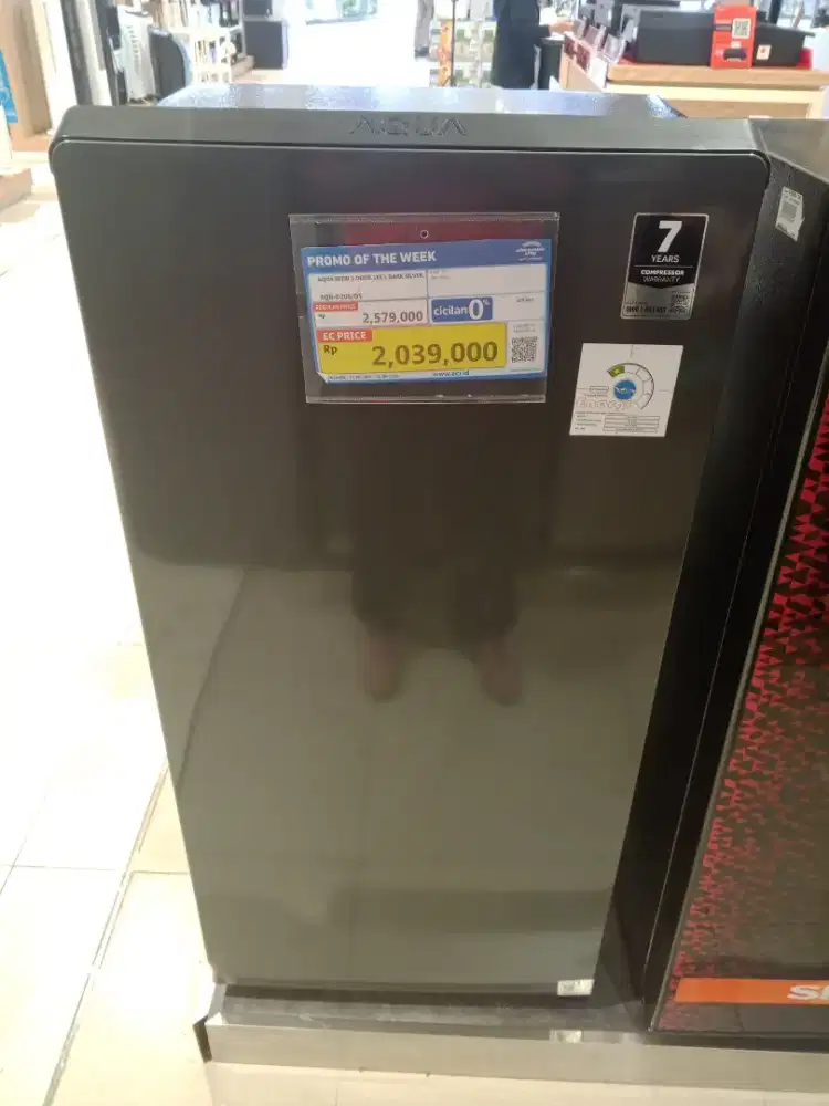 Aqua Refrigerator 1 Door 165L Dark Silver