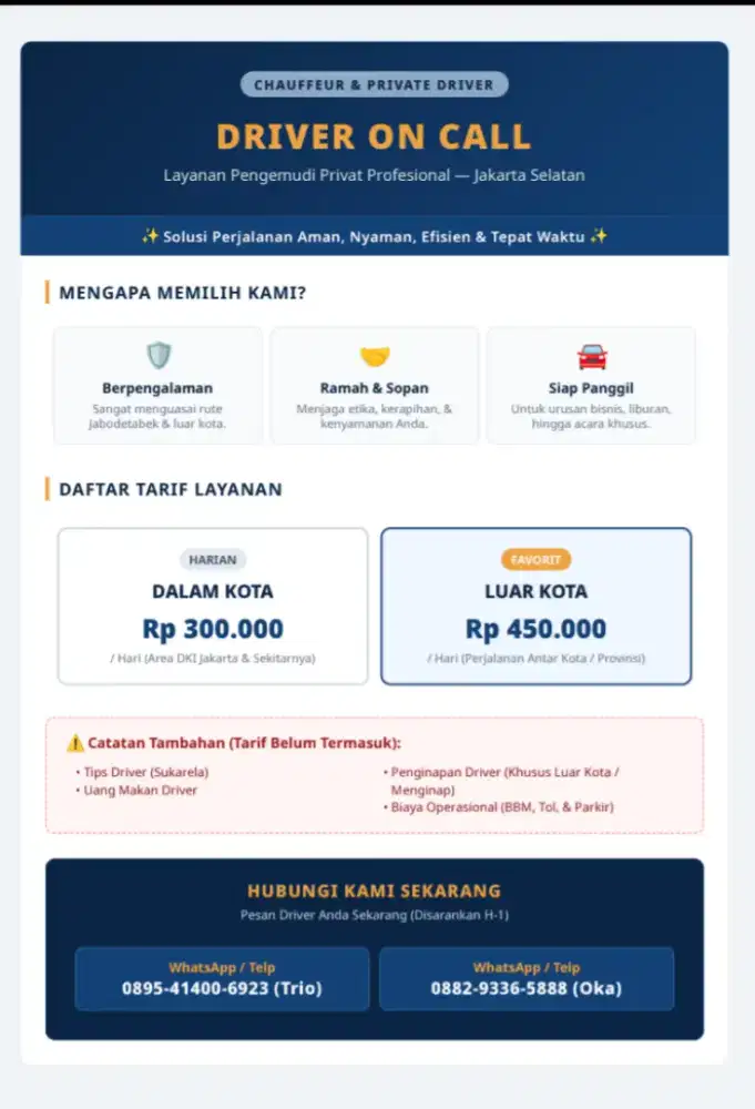 Jasa Driver Weekend