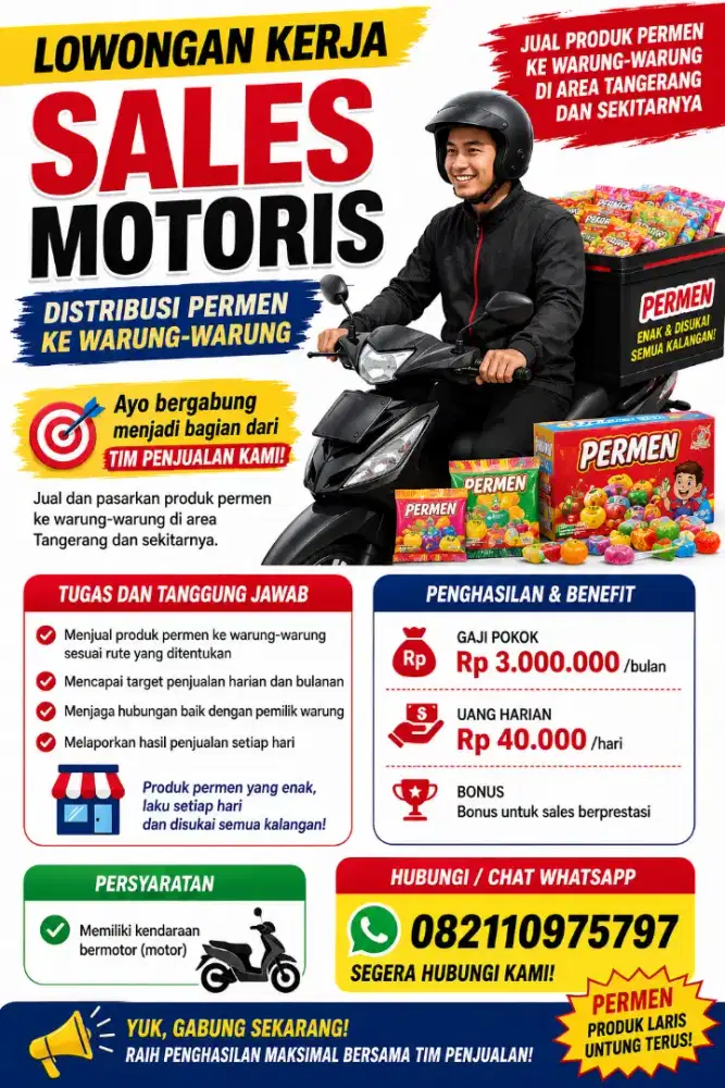 Dicari sales yang niat bekerja