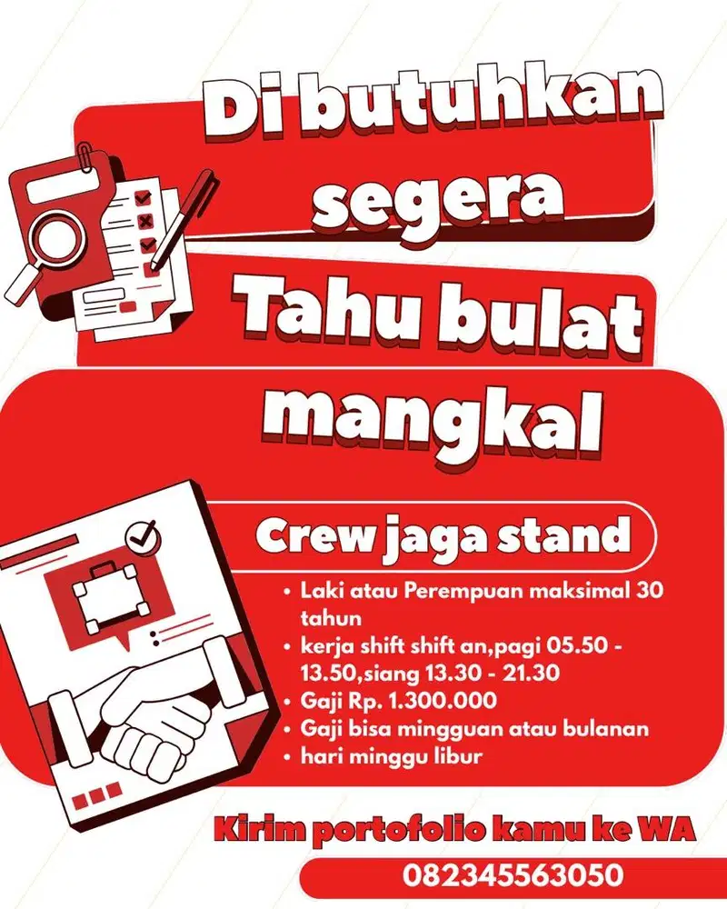 Crew jaga stand tahu bulat