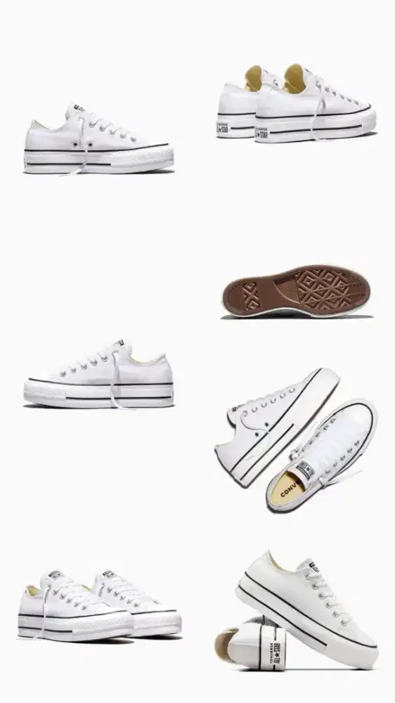 Sepatu CONVERSE ALL STAR PLATFORM LIFT OX WHITE – ORIGINAL MAP!