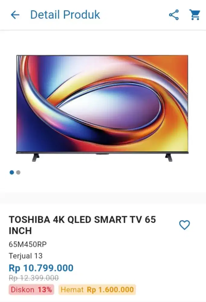 CICILAN TOSHIBA 4K QLED SMART TV 65 INCH