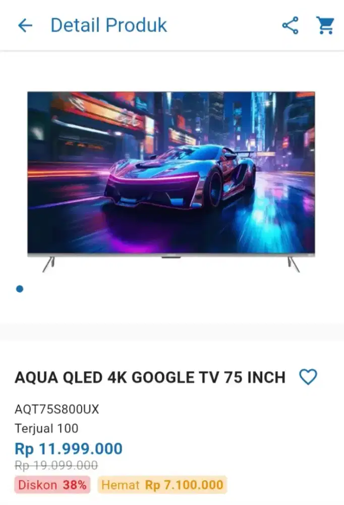 CICILAN AQUA 4K GOOGLE TV 75 INCH