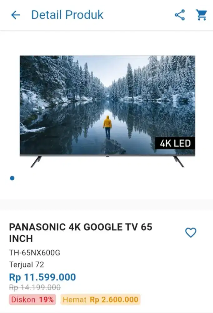 CICILAN PANASONIC 4K GOIGLE TV 65 INCH