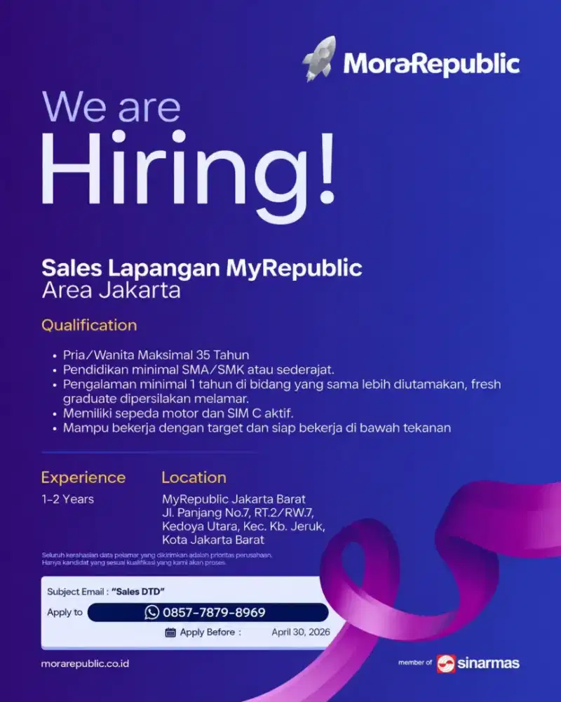 Lowongan kerja sales marketing