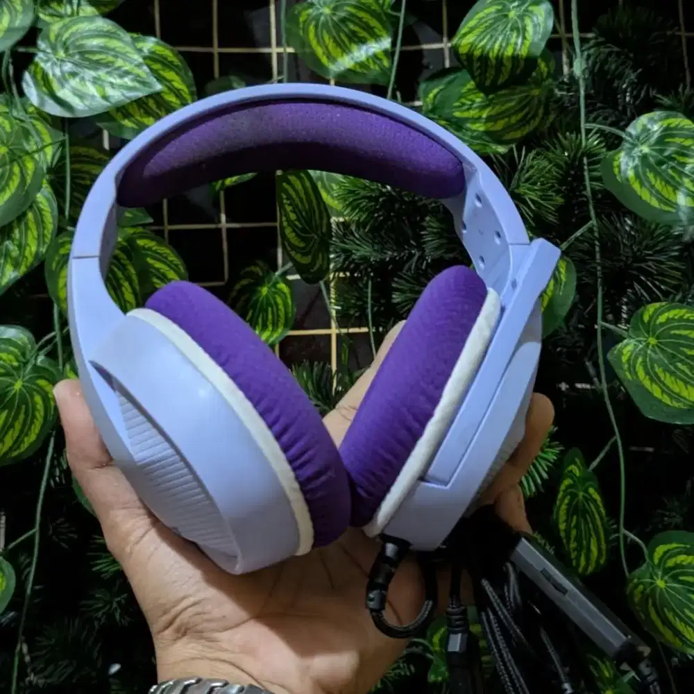 Headphone Headphones Headset Gaming From REXUS F80 RGB ( Purple )