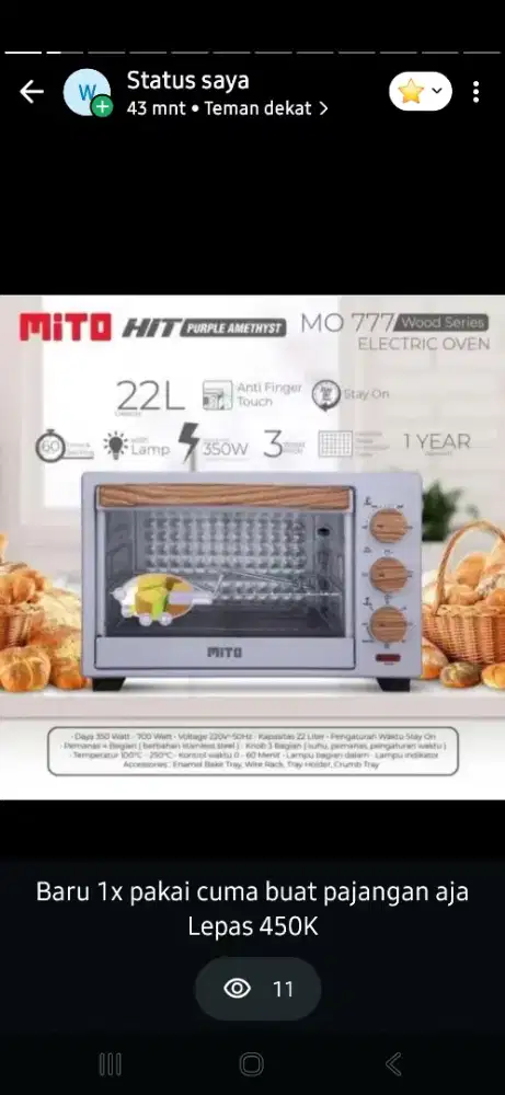 Oven Mito MO 777 JUAL MURAH