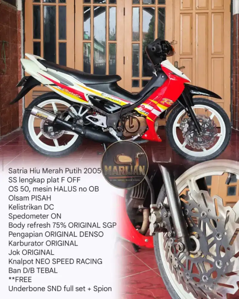 Satria Hiu Merah Putih 2005 harga 20juta