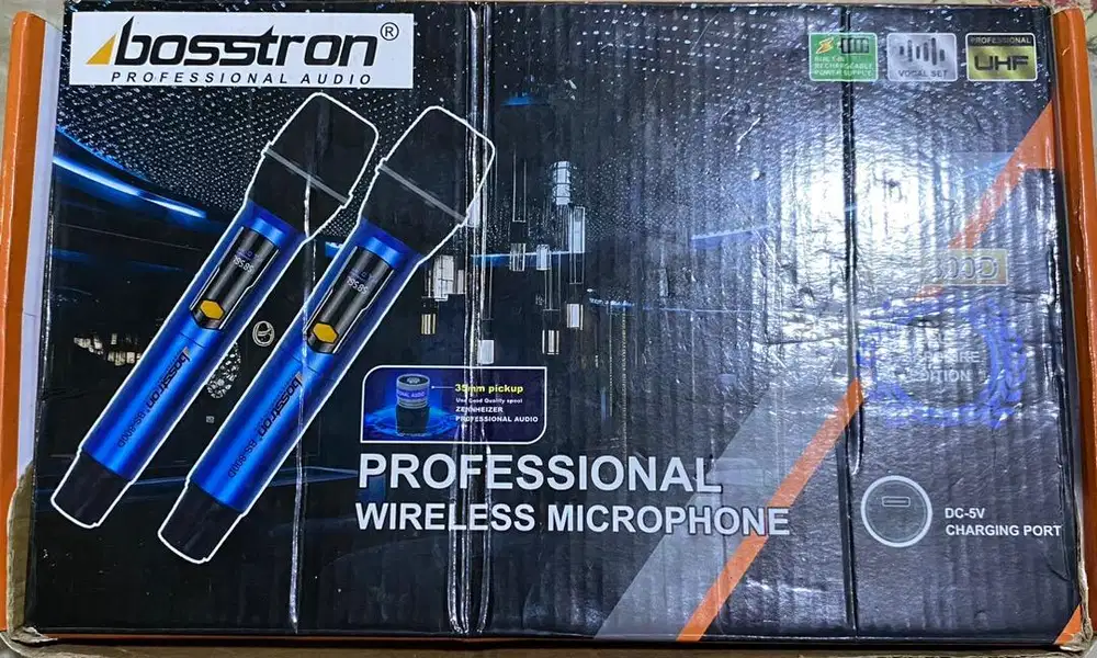 JUAL CEPAT PROFESSIONAL WIRELESS MIC BOSSTRON BS-800D