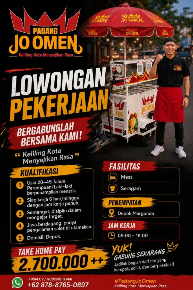 Lowongan kerja pramusaji nasi padang keliling