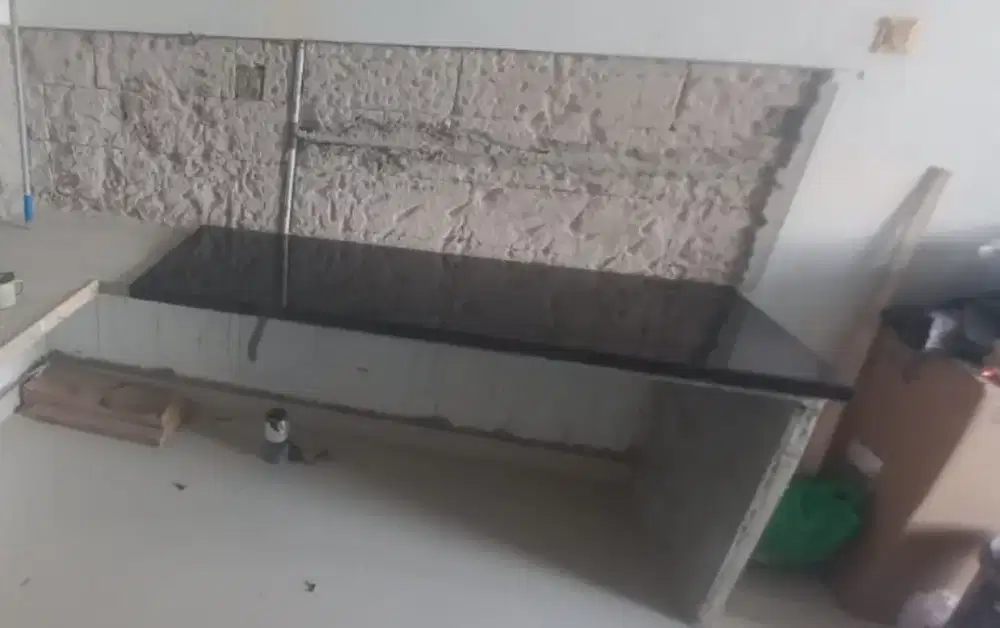 Granit Hitam Meja Dapur Tinggal Dipasang