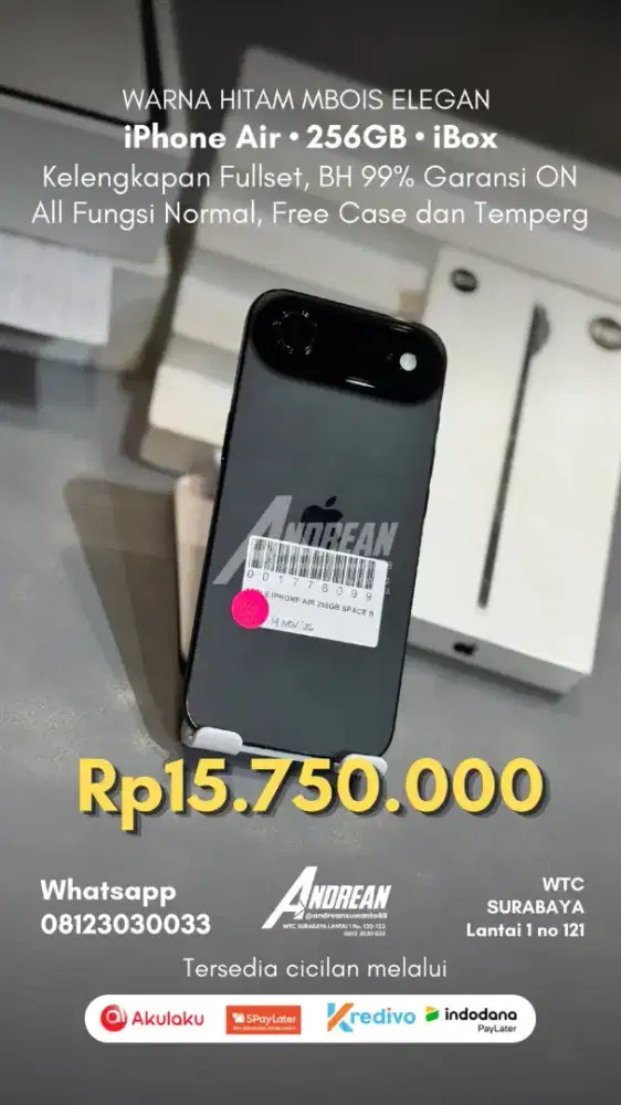 iphone Air 256gb ibox bh99%