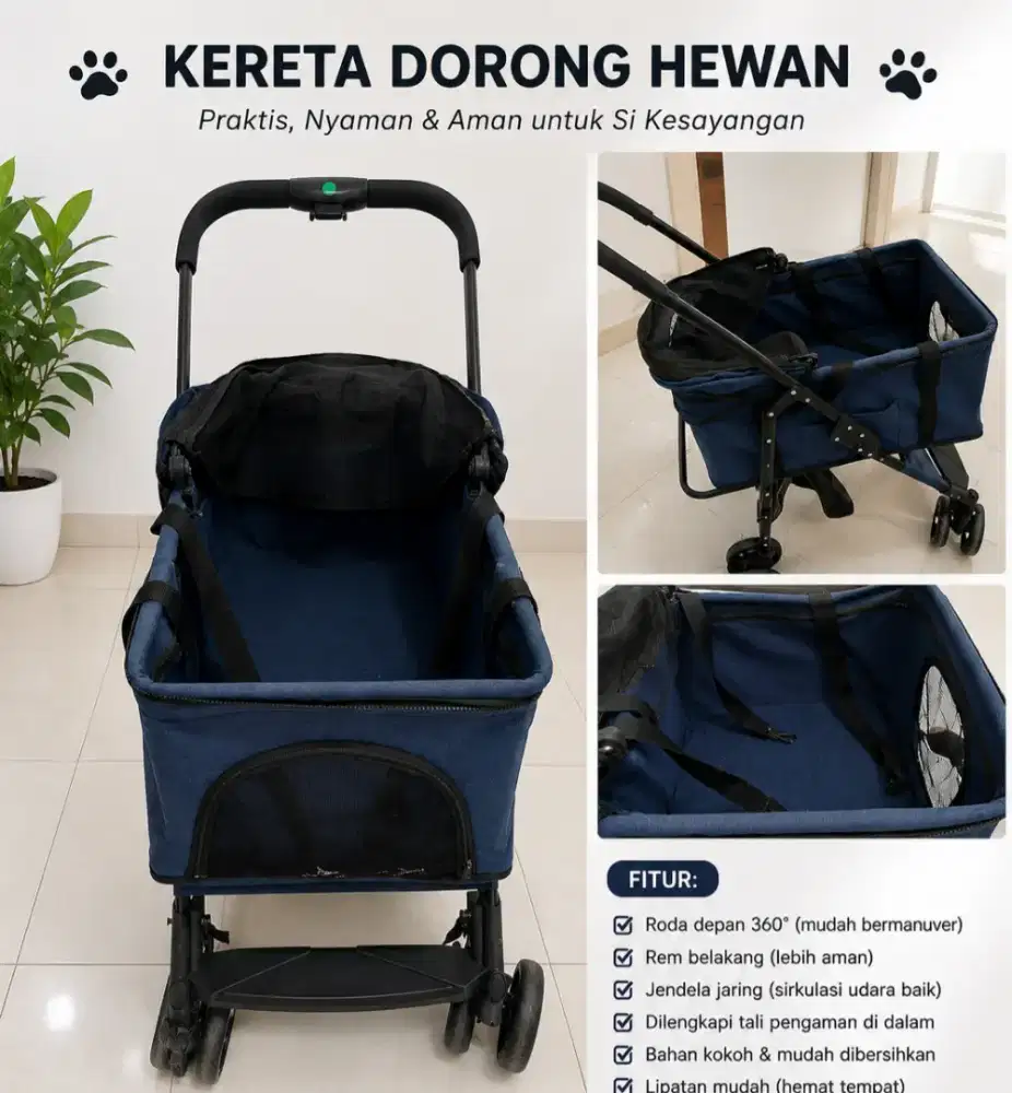 Stroller Doggo muat smp 4 ekor