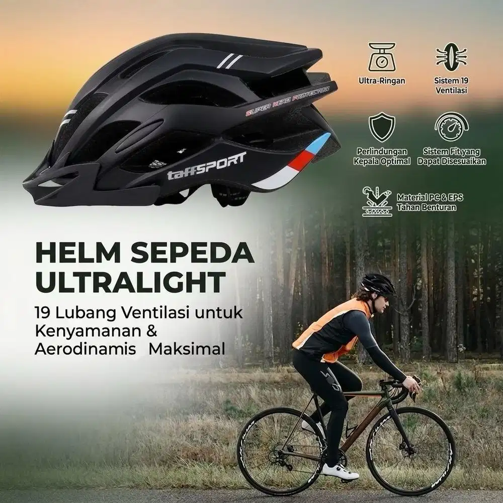 Helm TaffSPORT Sepeda MTB Road Bike X15