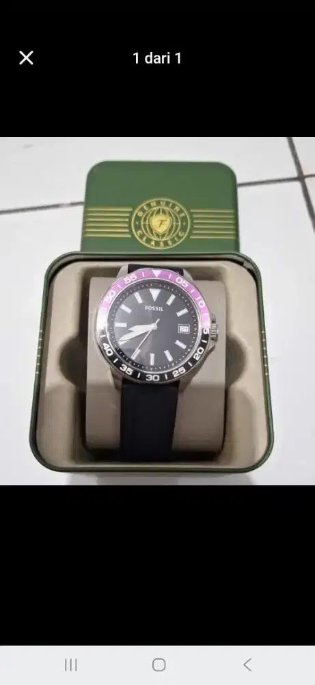 Jam tangan Fossil BQ2508 Bannon Three-Hand Date Black Silicone Watch