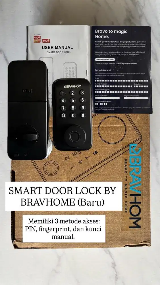 SMART DOOR LOCK 3-IN-1 | PIN • FINGERPRINT • KUNCI MANUAL