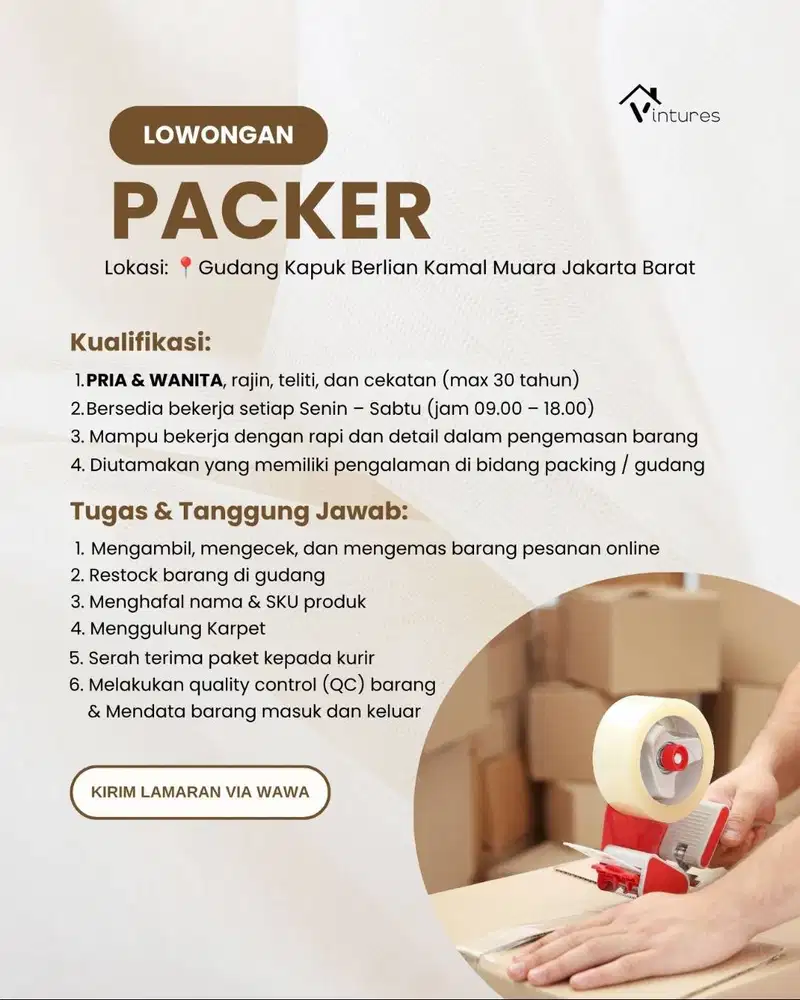 Lowongan Packer / Packing Online Shop