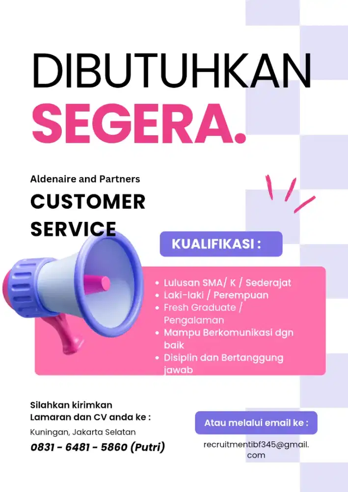 Dibutuhkan lowongan pekerjaan