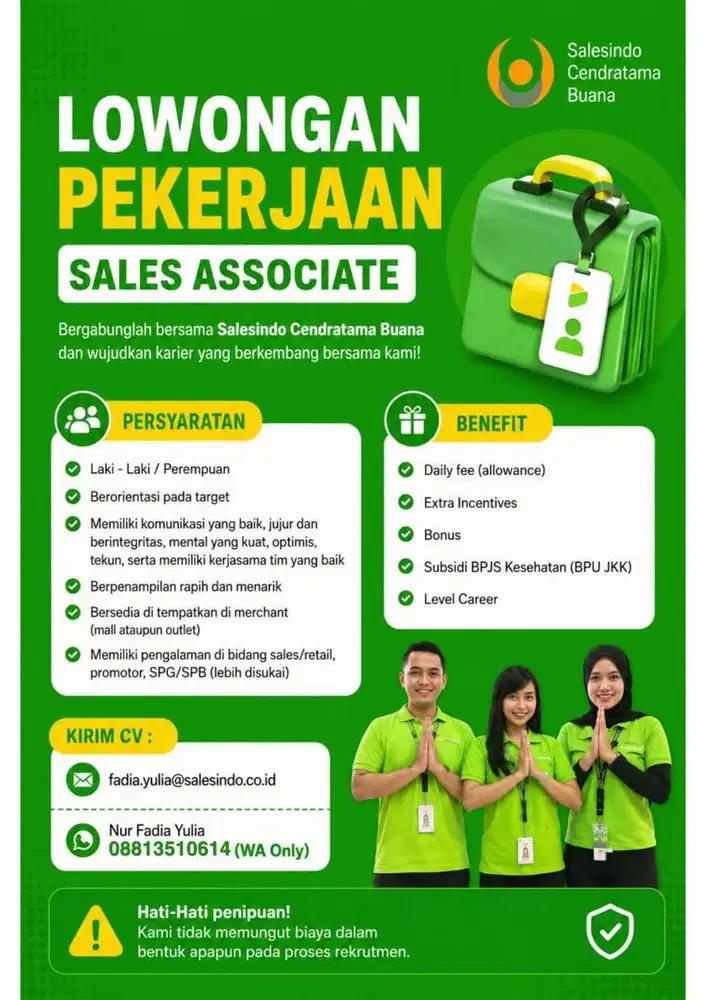 LOWONGAN KERJA SALES ASSOCIATE