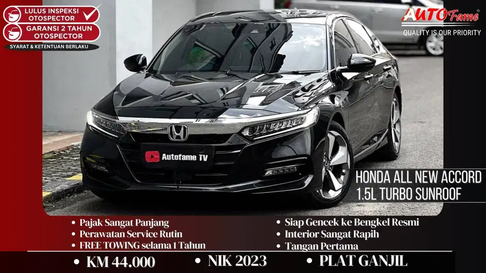 Honda All New Accord 1.5L Turbo SUNROOF NIK 2023 Black On Black