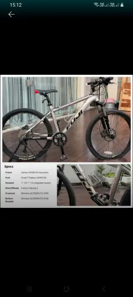 Jual murah sepeda fuji shimano ban size 26 apt foto msh bgs,5,8jt nego