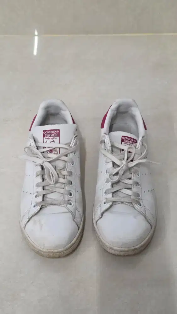 Sepatu Adidas Stan Smith White Berry Pink Magenta Size 38
