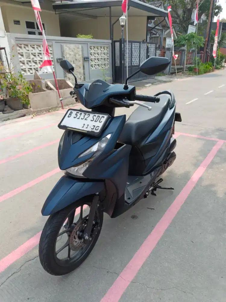 NEW HONDA BEAT DELUXE CBS ISS SMARTKEY MATTE BLUE 2025 (GRESS)