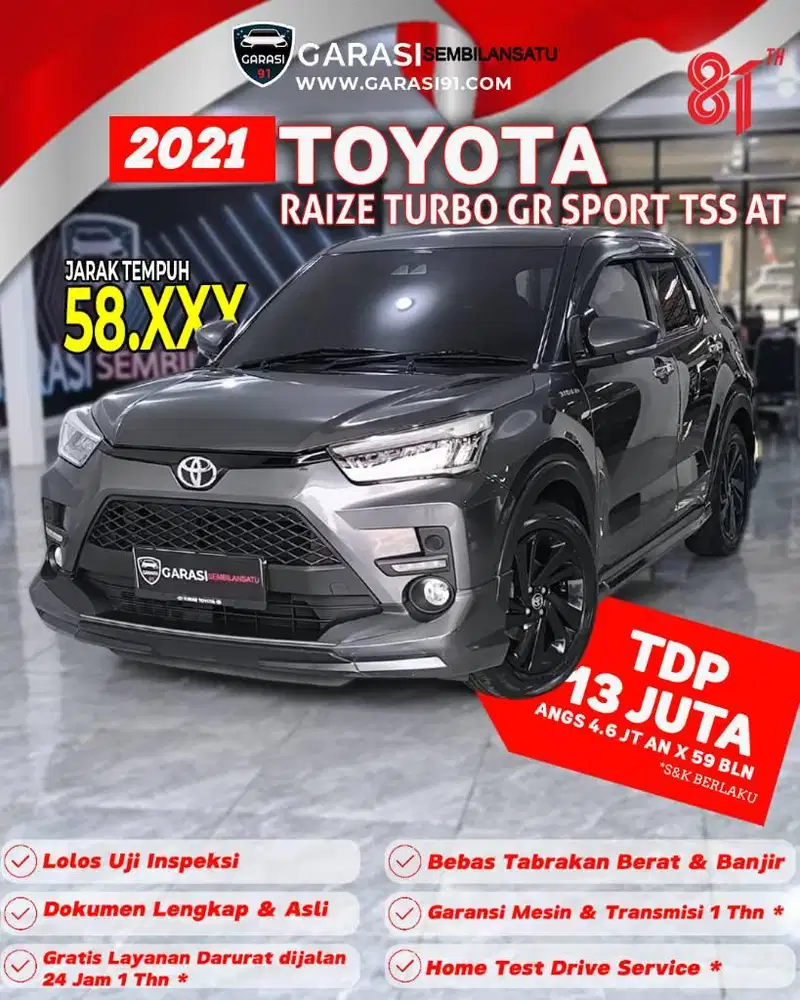 ‼️TDP 12 JT Toyota Raize Turbo GR sport TSS AT 2021 km low