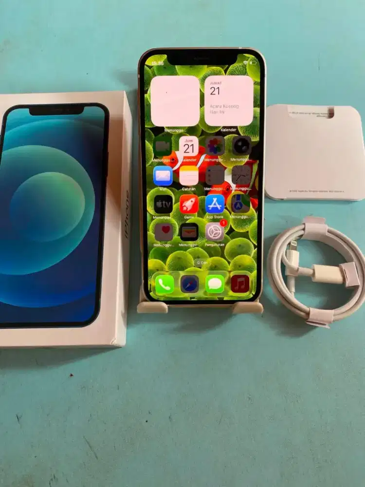 Iphone 12 mini 128gb white inter alloperator fullset mulus normalsemua