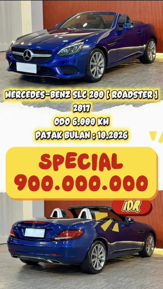 [ ODO 17.000 KM ] MERCEDES-BENZ SLC 200 2017 Siap Langsung Pakai