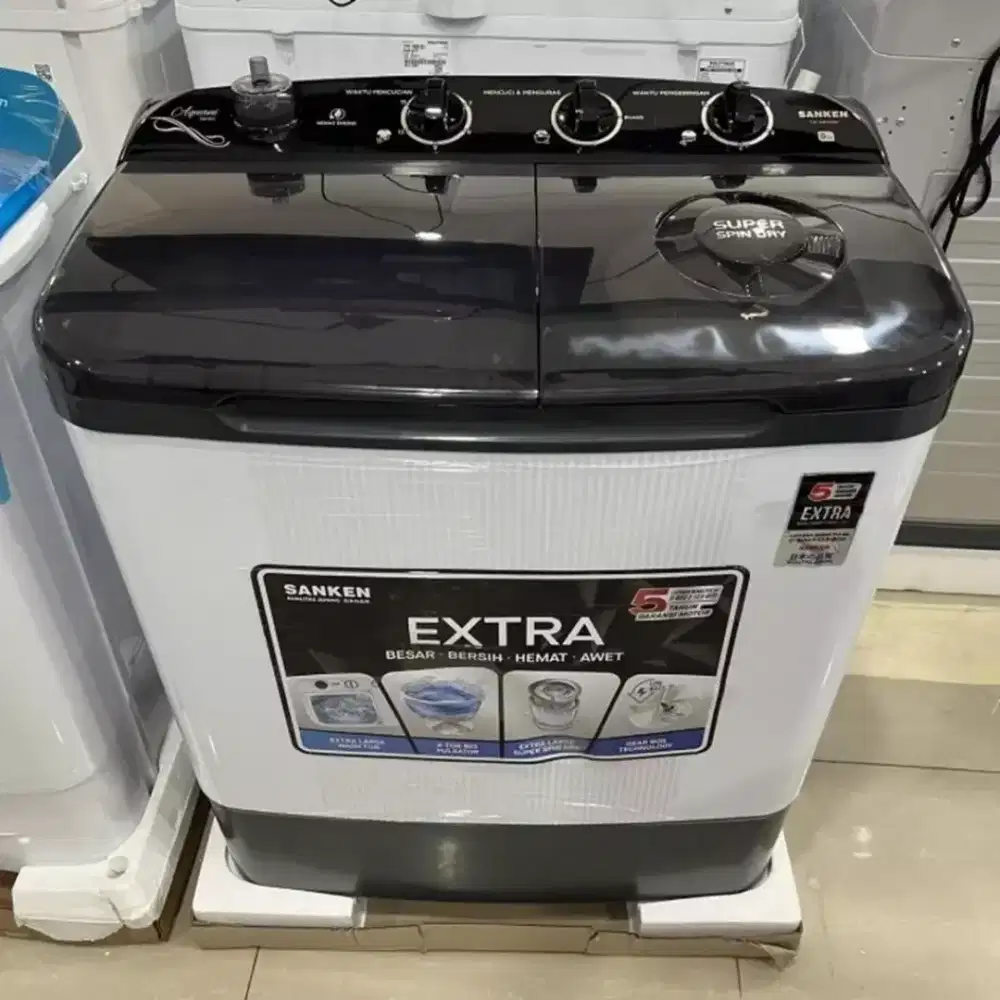 PROMO TERMURAH ! MESIN CUCI SANKEN 2TABUNG  8KG TW 8900