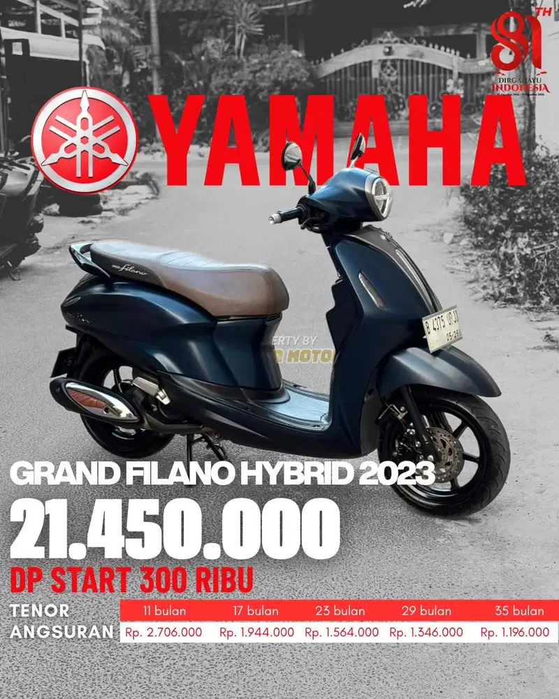 CREDIT DP MULAI 300 RIBU !!! YAMAHA GRAND FILANO HYBRID 2023