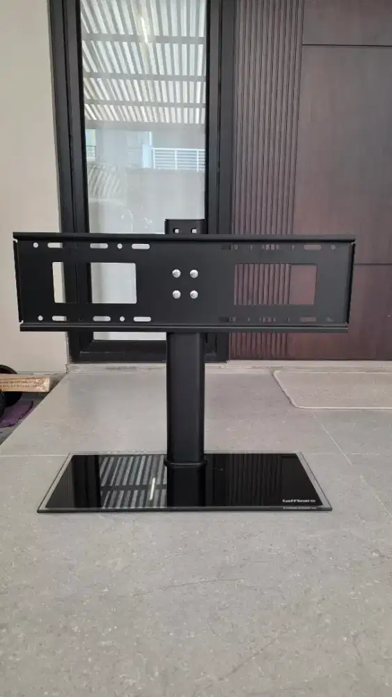 Bracket Stand TV Meja Taffware Tempered Glass