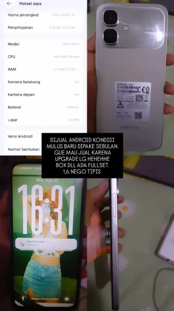 Dijual pemakaian hanya sebulan